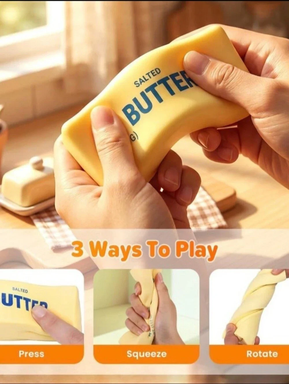 Squishy Butter Set Of 2 (Stress Relief/anxiety/Fidget Toy)